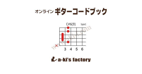 C#(D♭)69 コードの押さえ方 | ギターコードブック