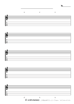五線譜+TAB譜(ウクレレ用5段)