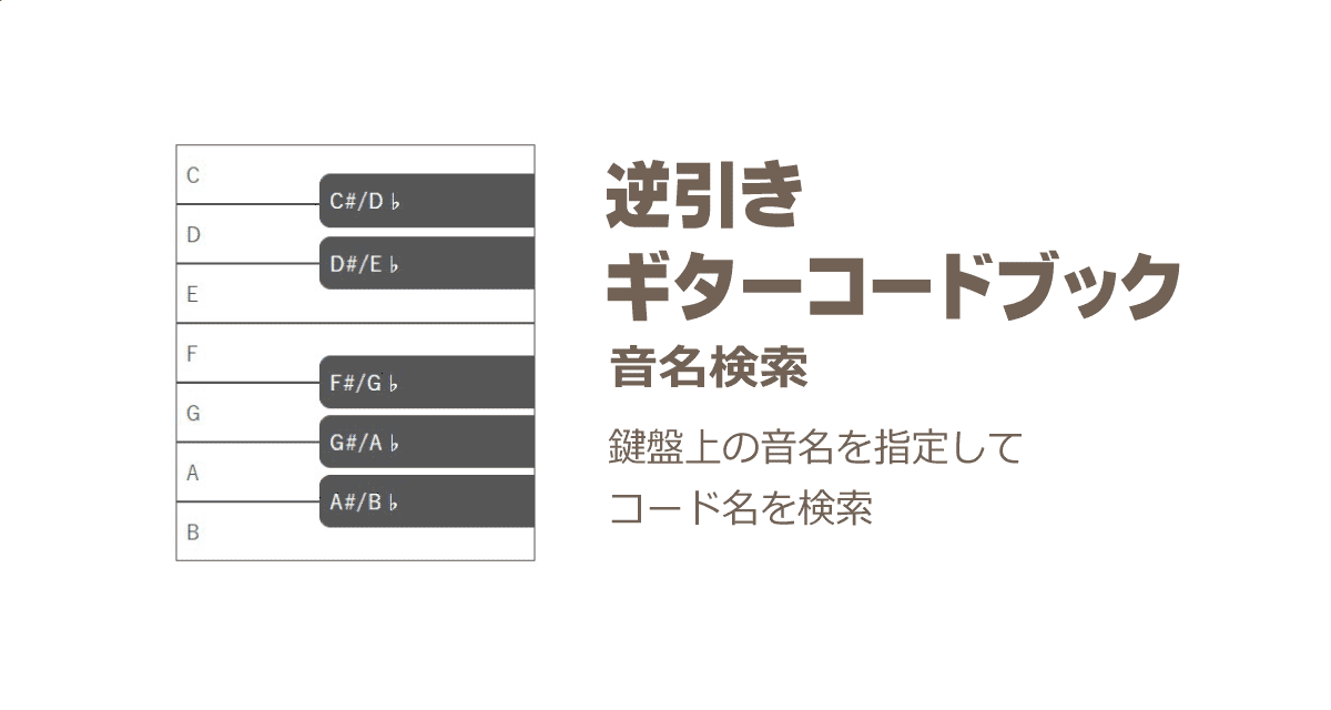 逆引きギターコードブック 音名検索 A Ki S Factory