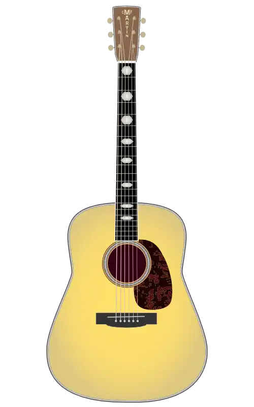 Martin D-45をモチーフにしたイラストのフリー素材