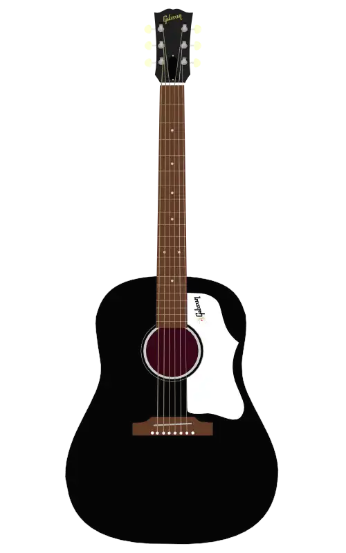 Gibson J-45 Ebonyをモチーフにしたイラストのフリー素材