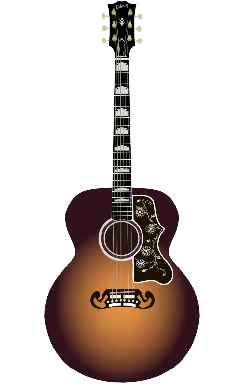 Gibson SJ-200をモチーフにしたイラストのフリー素材