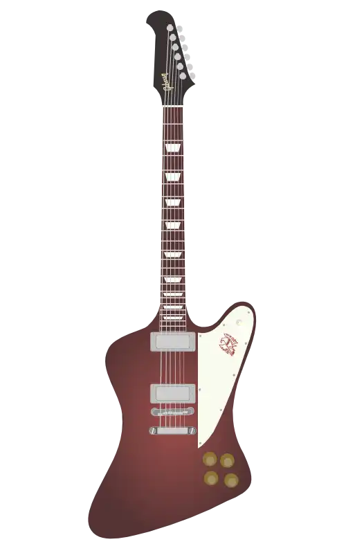 Gibson Firebirdをモチーフにしたイラストのフリー素材