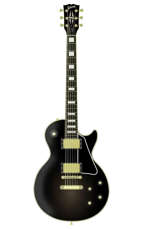 Gibson Les Paul Customをモチーフにしたイラストのフリー素材