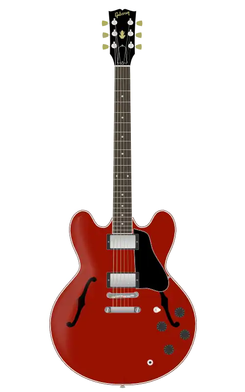 Gibson ES-335をモチーフにしたイラストのフリー素材