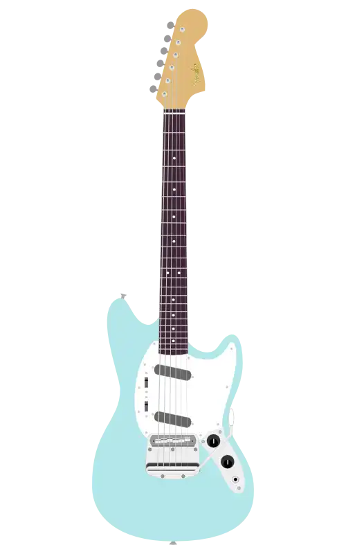 Fender Mustangをモチーフにしたイラストのフリー素材