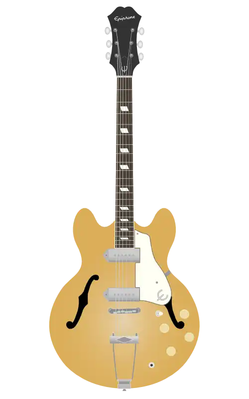 Epiphone Casinoをモチーフにしたイラストのフリー素材